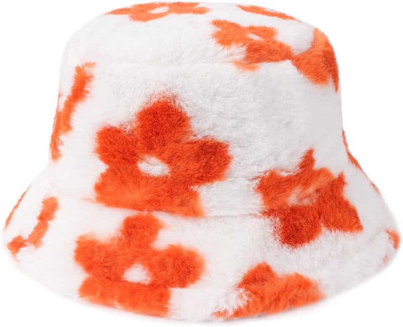 Umeepar Winter Faux Fur Fuzzy Bucket Hat Fluffy Warm Hat for Women Men - Image 1